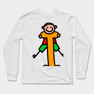 Letter I for Boys alphabet Kids Colorful Cartoon Character Long Sleeve T-Shirt